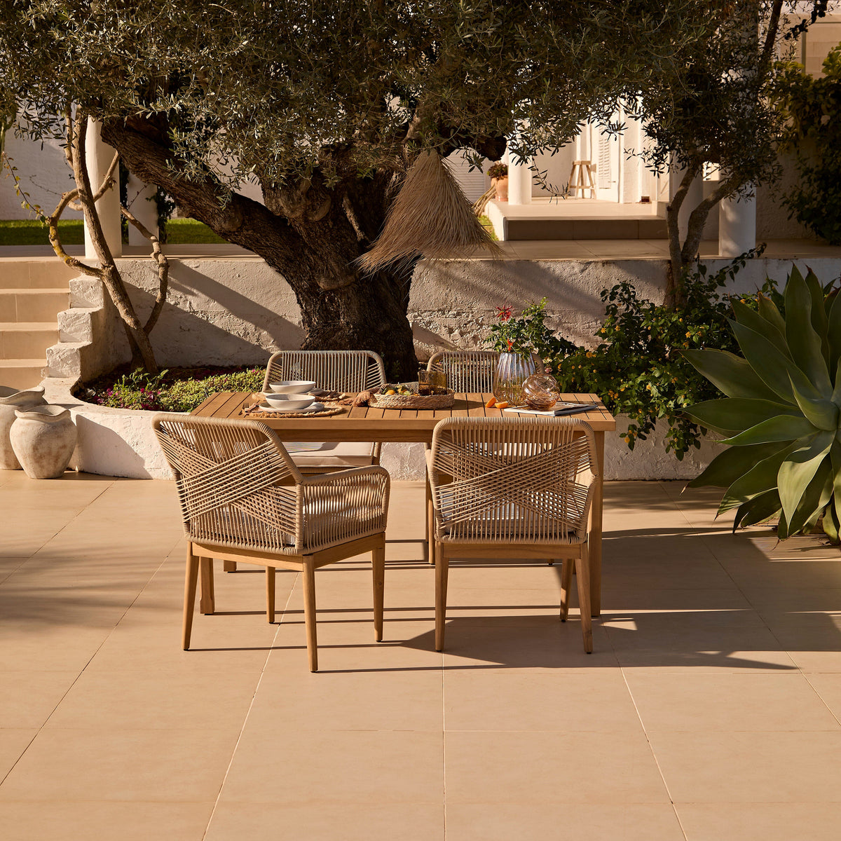 Harlyn 4 Seater Wooden Garden Dining Set with Killian Chairs - 160cm — view 2
