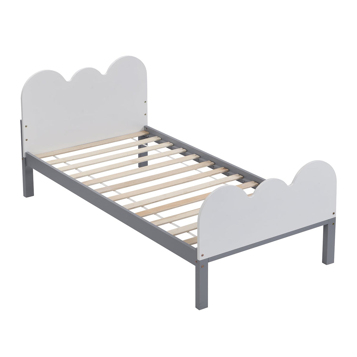 Hedwig Wooden Cloud Headboard Kid's Single Bed — view 3