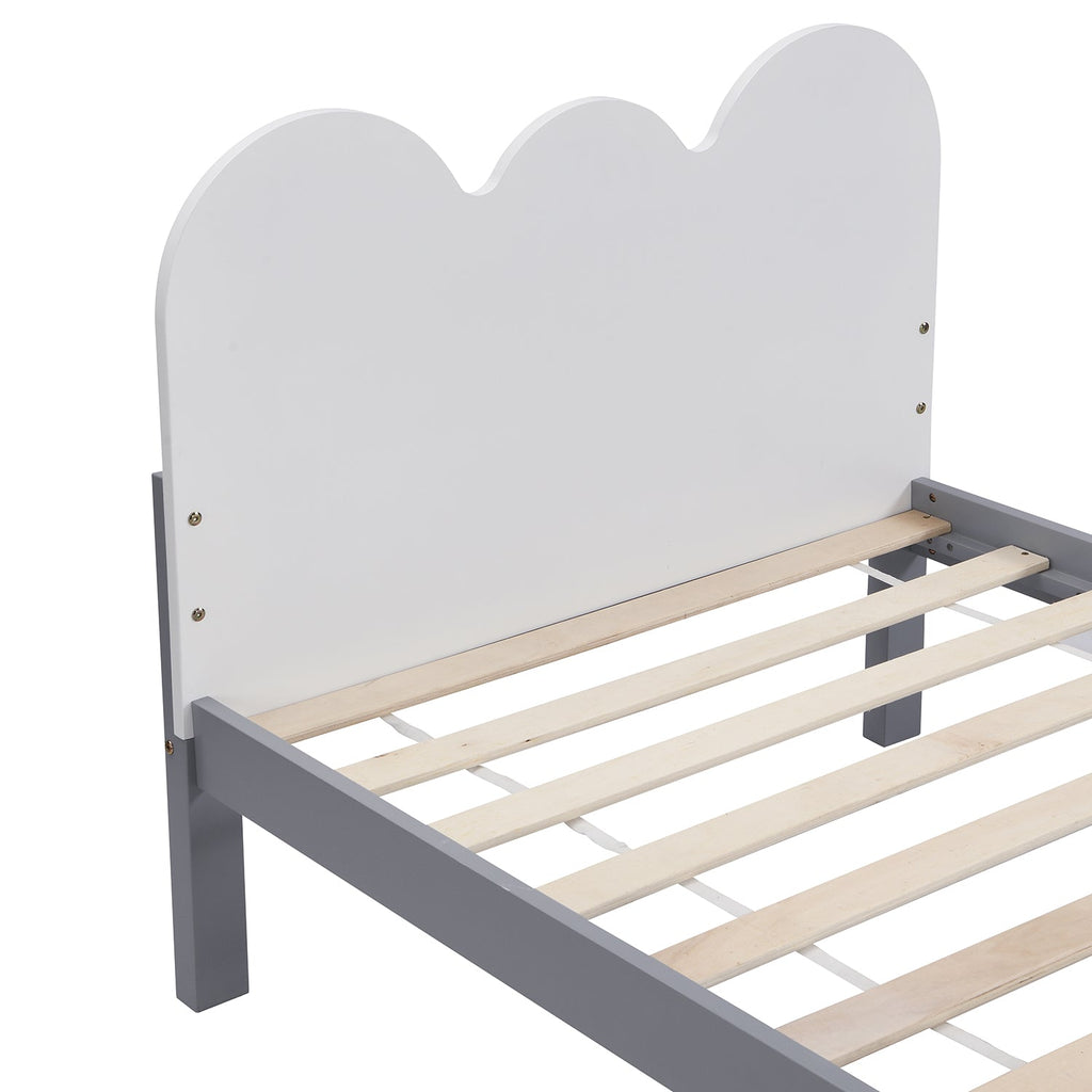 Hedwig Wooden Cloud Headboard Kid's Single Bed — view 7