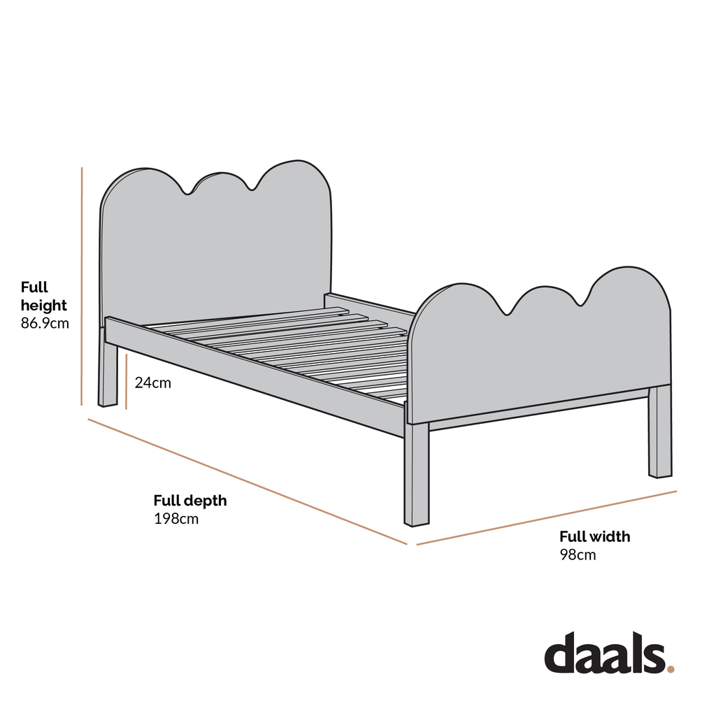 Hedwig Wooden Cloud Headboard Kid's Single Bed — view 5
