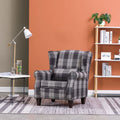 Tartan Tub Chair with Wood Legs and Cushion — armchair from 2nd Time Around