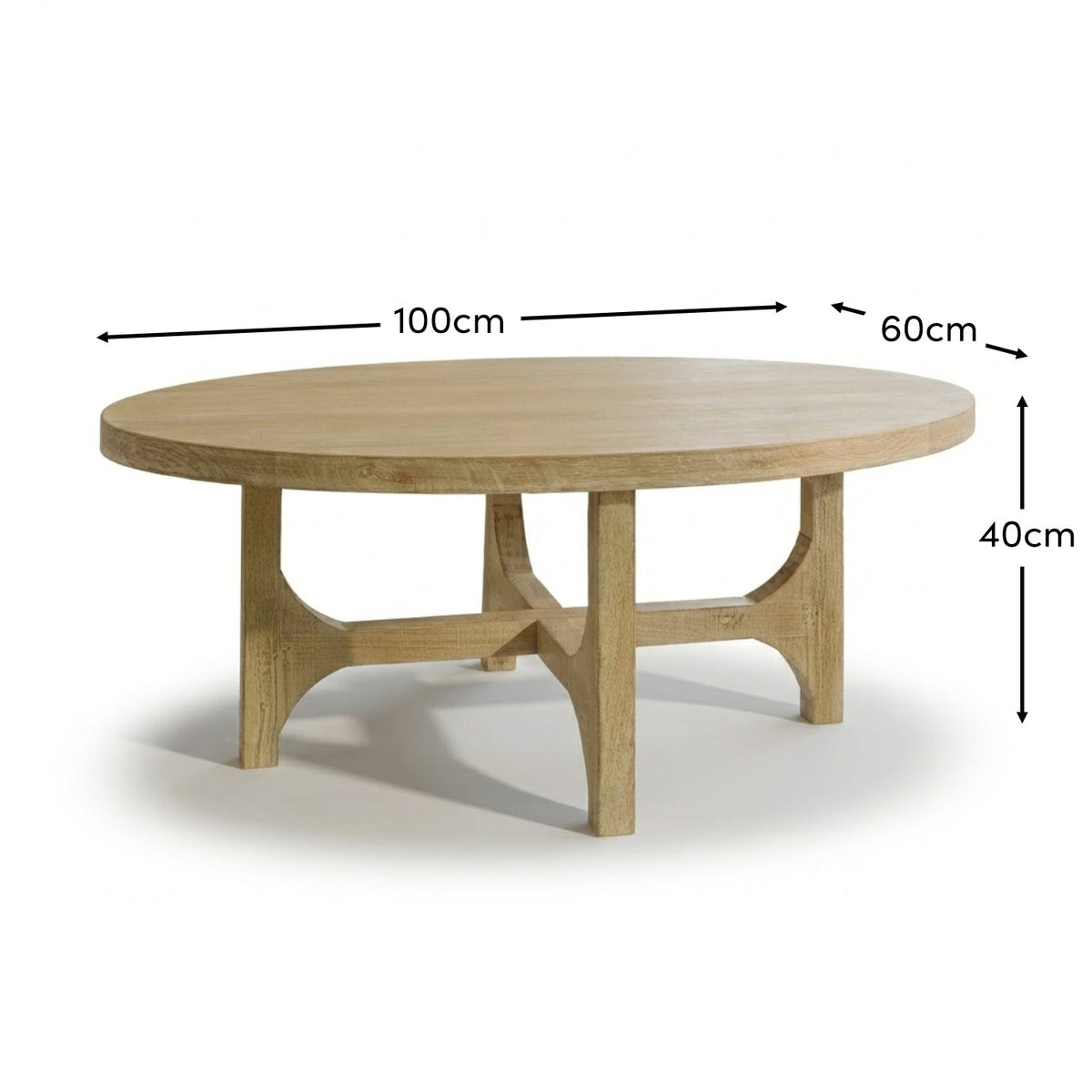 Jade Chalked Mango Wood Oval Coffee Table — view 10