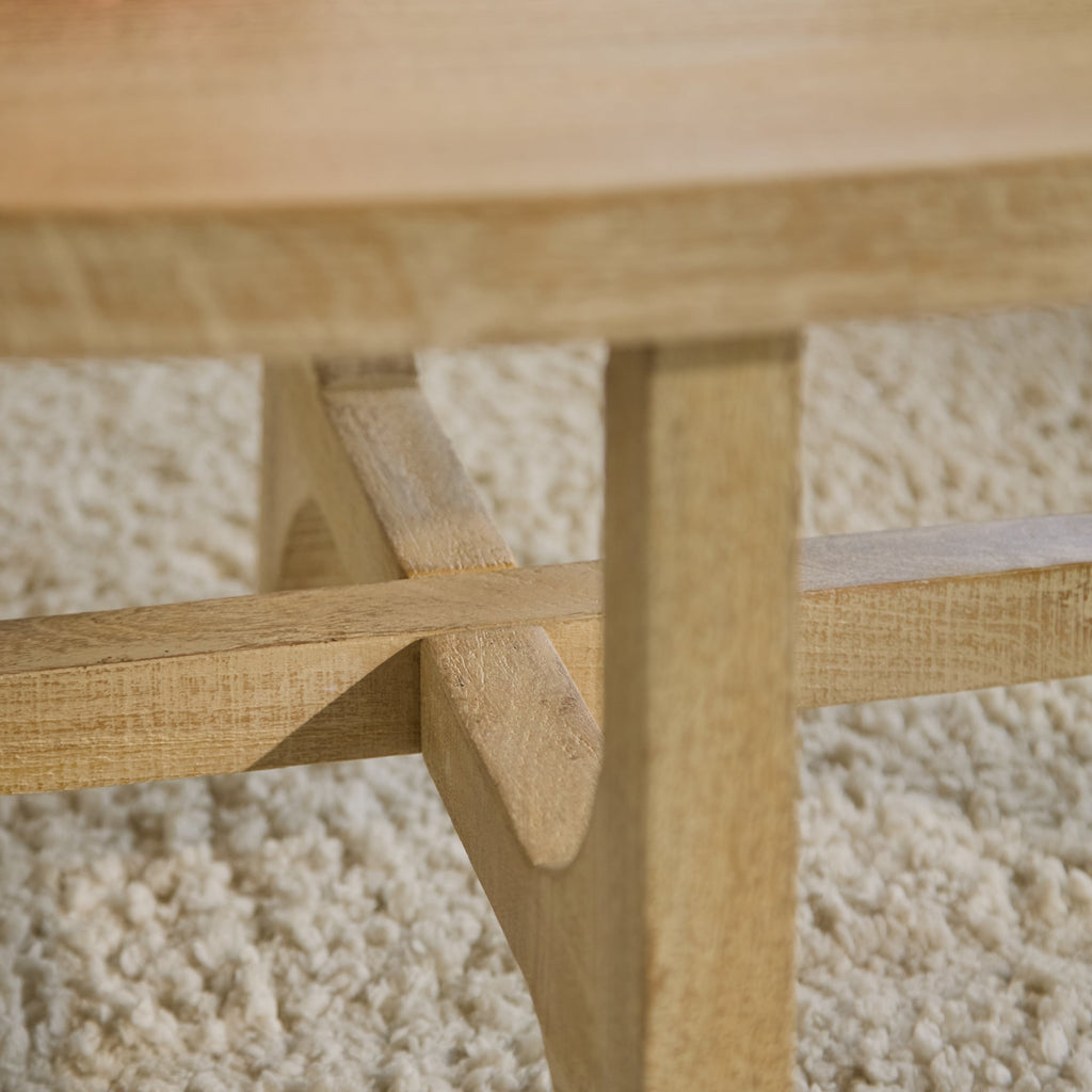 Jade Chalked Mango Wood Oval Coffee Table — view 8