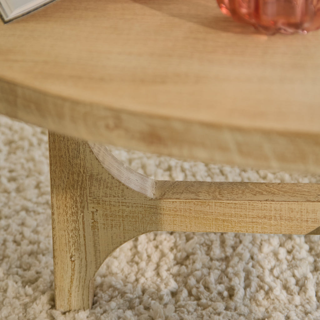 Jade Chalked Mango Wood Oval Coffee Table — view 5