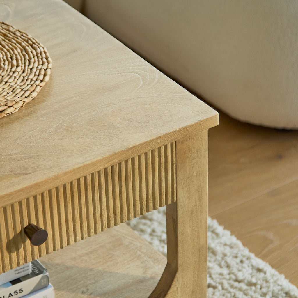 Jade Chalked Mango Wood Rectangular Coffee Table — view 5