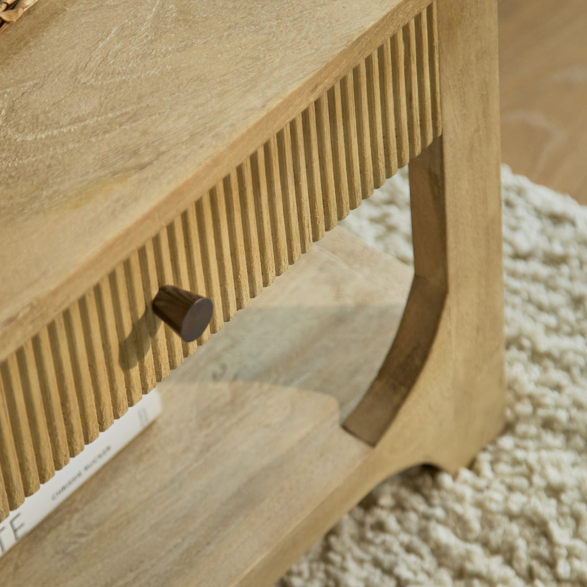 Jade Chalked Mango Wood Rectangular Coffee Table — view 4