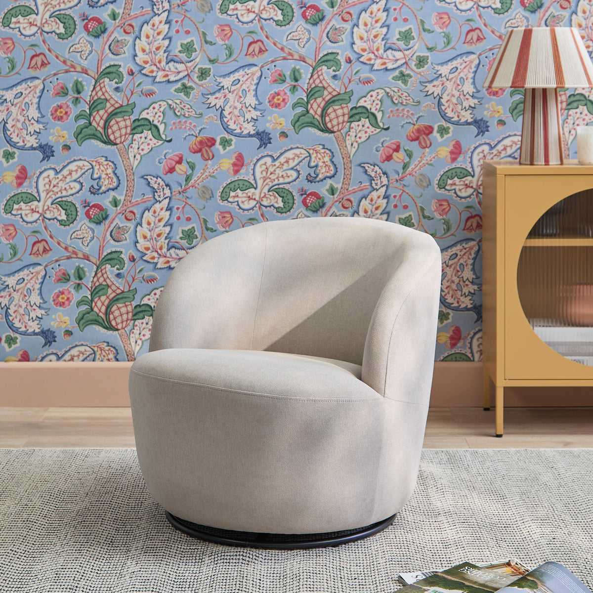 Sawyer 68cm Swivel Armchair - Soft Beige — view 8