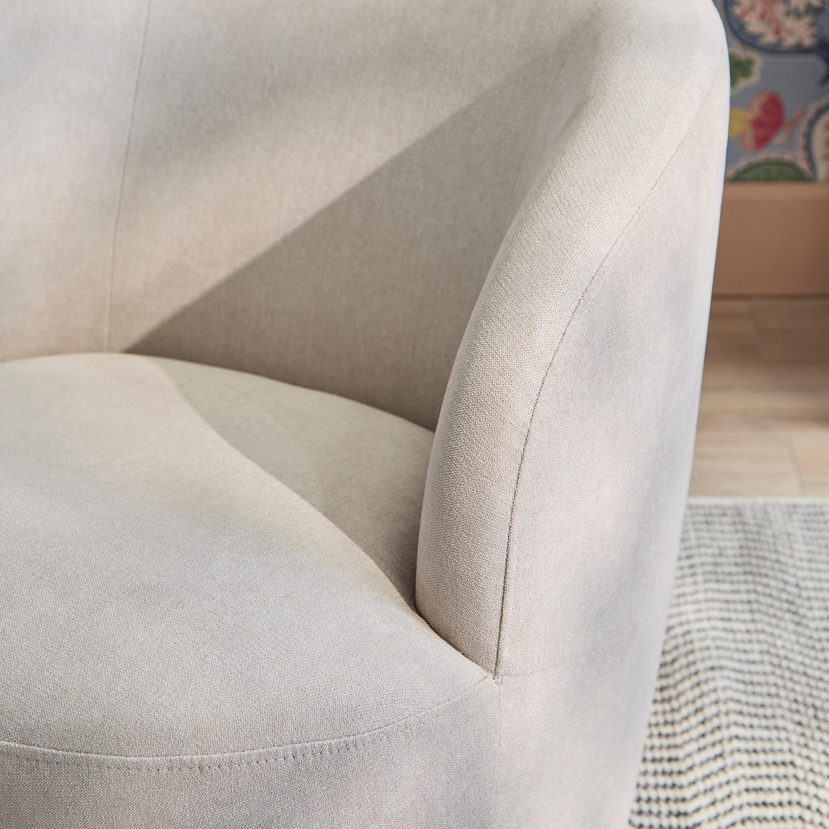 Sawyer 68cm Swivel Armchair - Soft Beige — view 10