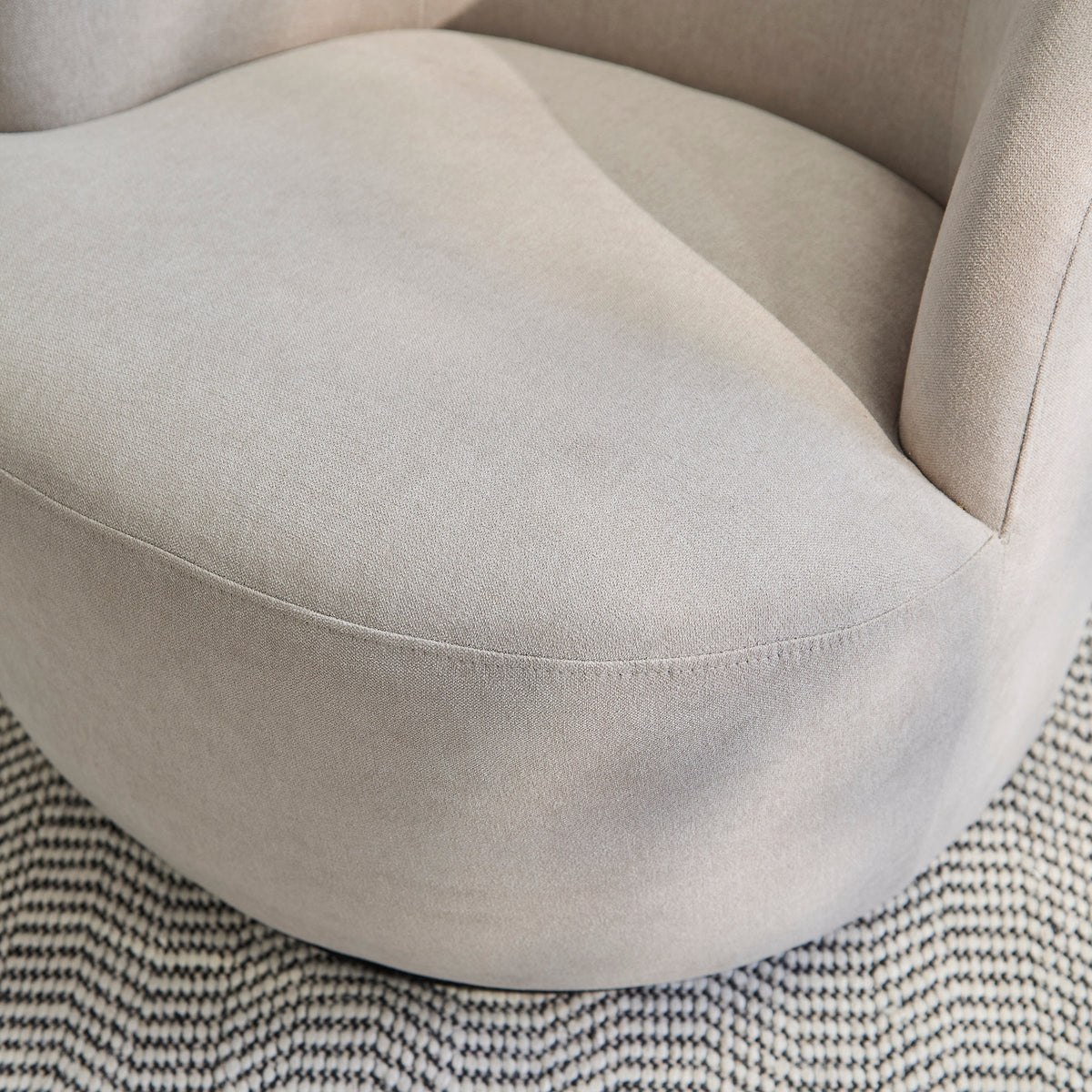 Sawyer 68cm Swivel Armchair - Soft Beige — view 9