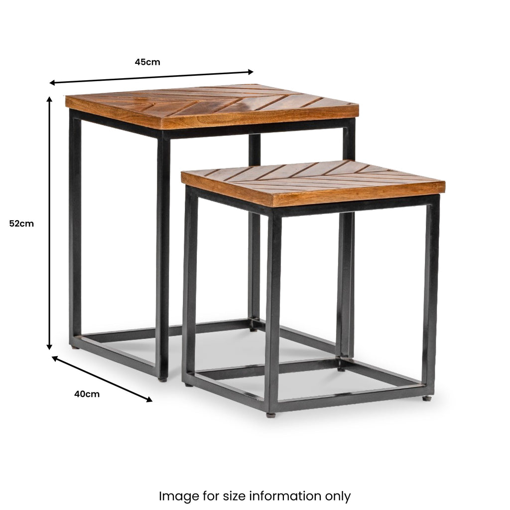 Loric Parquet Mango Wood Nest Of Tables — view 5