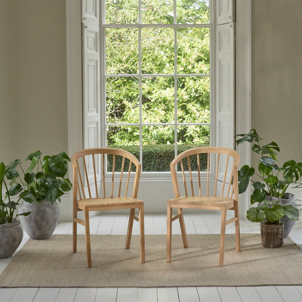 Mabel Whitewash Oak Dining Chairs - Set of 2 — view 8