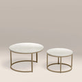 Madison Set Of 2 Round Nesting Coffee Tables | White Marble & Brass — coffee table from 2nd Time Around
