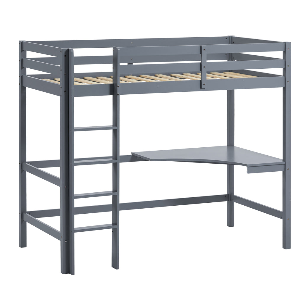 Sydney High Bunk Bed With Desk - Grey — bed frame from 2nd Time Around