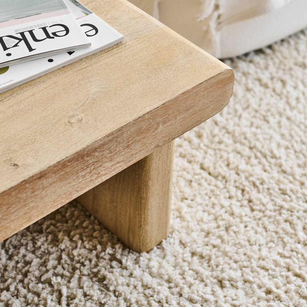 Nevaeh 100cm Rectangular Chalked Mango Wood Coffee Table — view 5