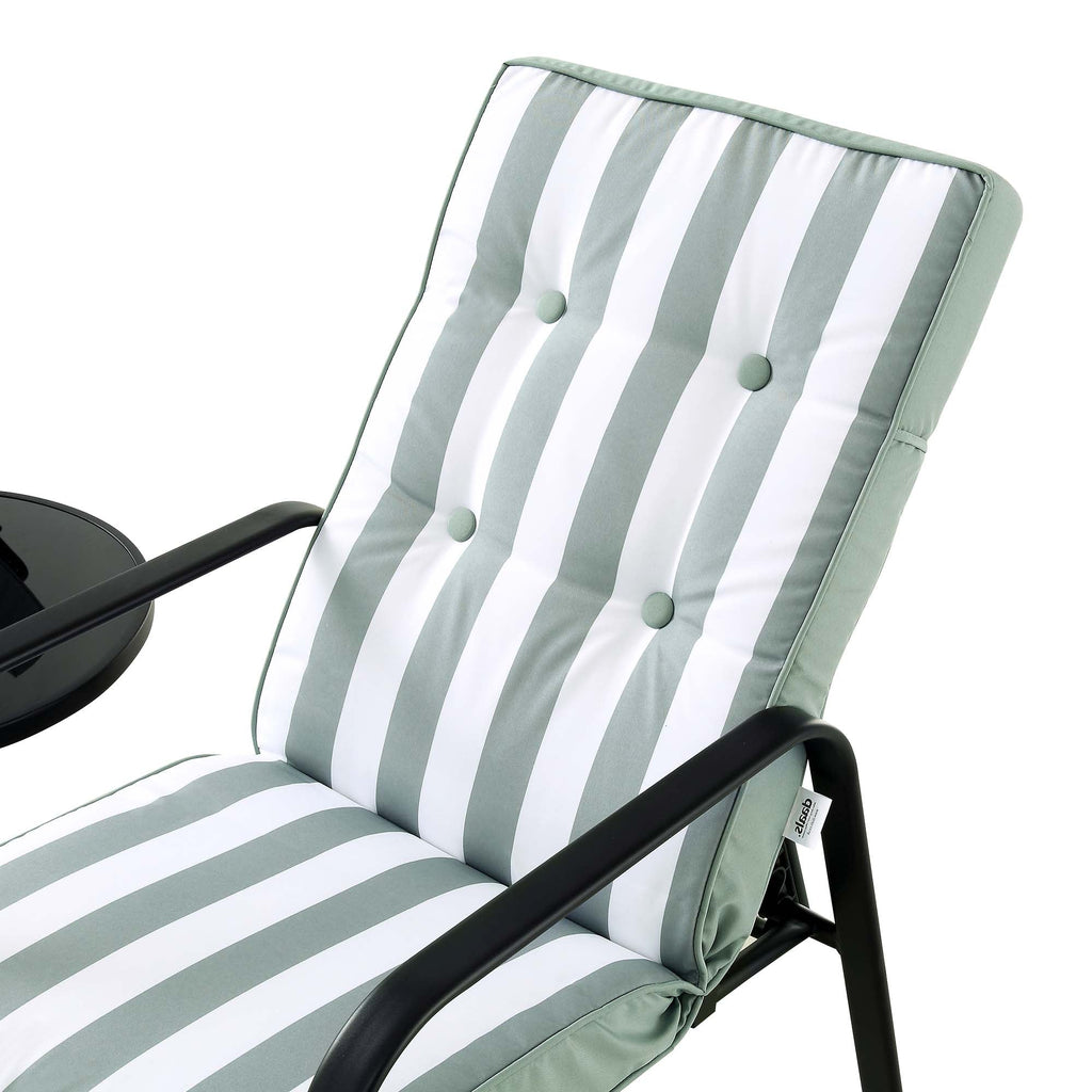 Champneys 2-Seater Steel and Fabric Outdoor Reclining Bistro Set with Stool, Sage Green — view 9