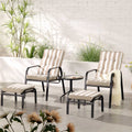 Champneys 2-Seater Steel and Fabric Outdoor Reclining Bistro Set with Stool, Taupe — garden dining set from 2nd Time Around