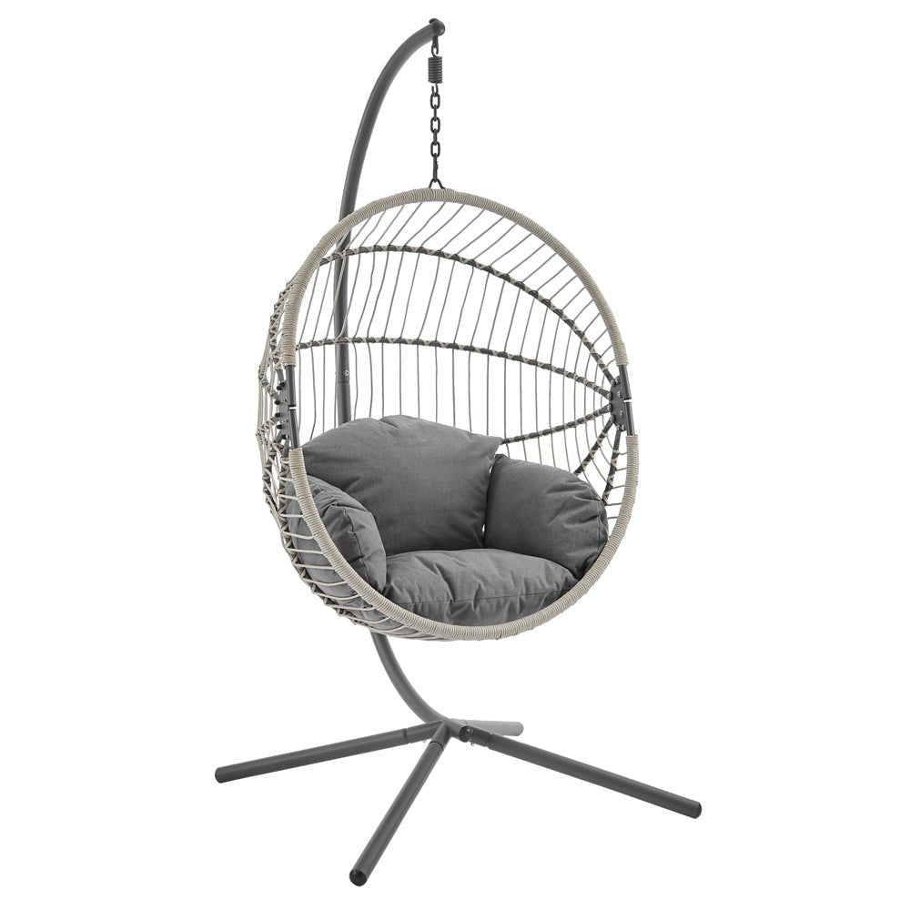 Harrington Rattan + Rope Indoor Outdoor Single Hanging Chair — view 4