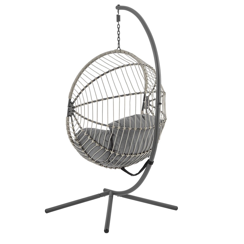 Harrington Rattan + Rope Indoor Outdoor Single Hanging Chair — view 6
