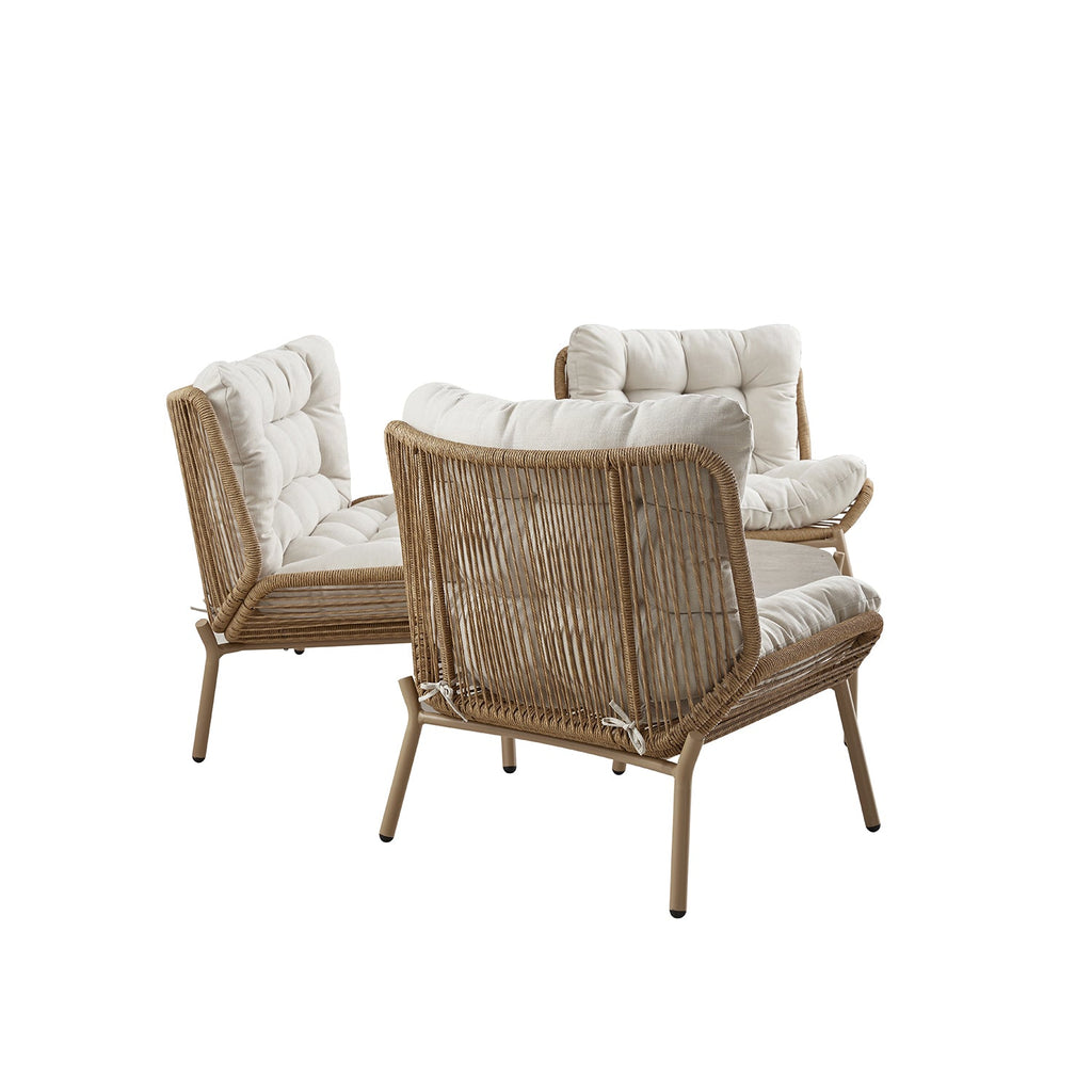 Marlowe Wicker and Aluminium Frame Sofa Set, Natural — view 5