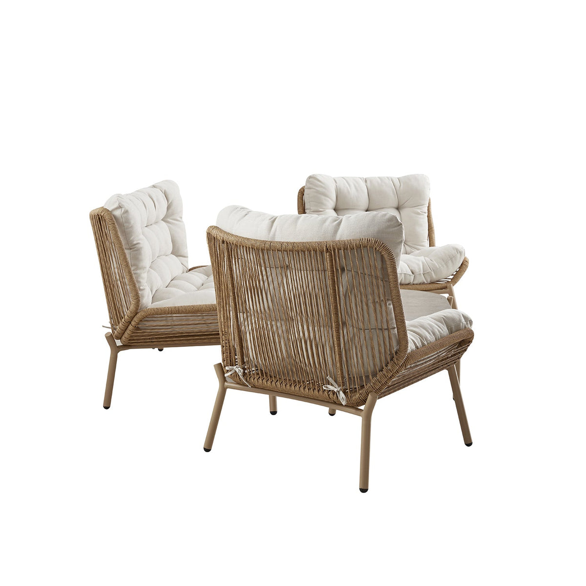 Marlowe Wicker and Aluminium Frame Sofa Set, Natural — view 5