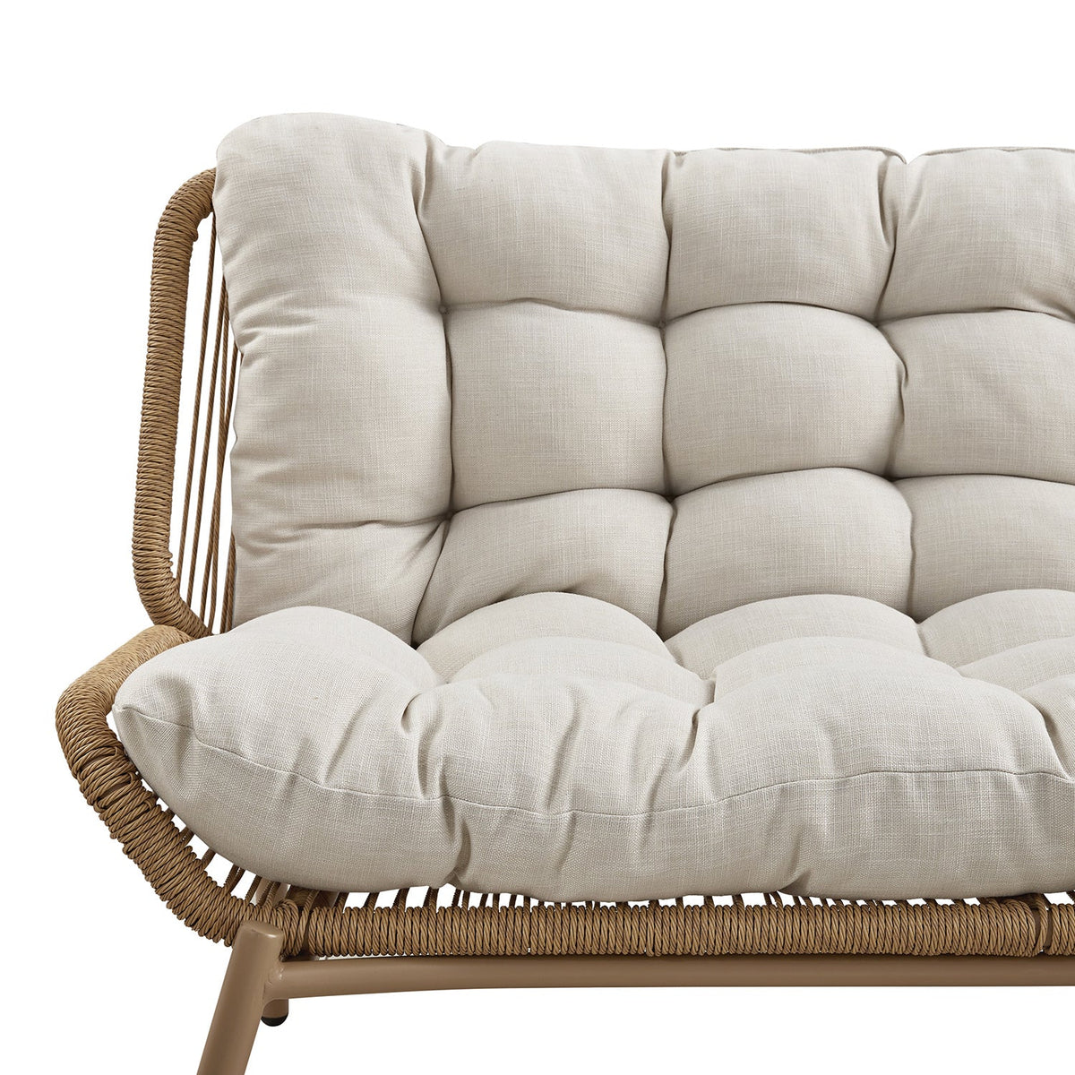 Marlowe Wicker and Aluminium Frame Sofa Set, Natural — view 8