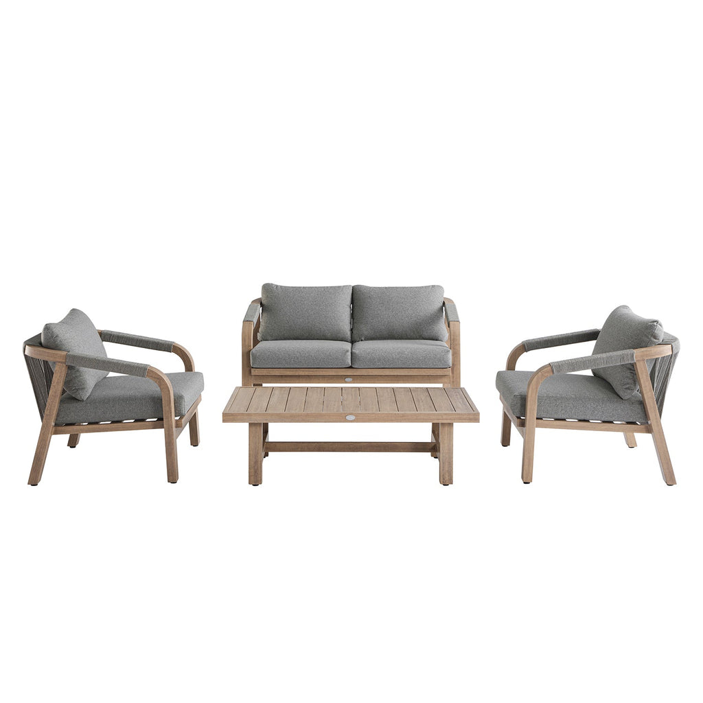 Manresa Rope 5-Seater Sofa Set, Natural and Grey — fire pit from 2nd Time Around