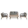 Manresa Rope 5-Seater Sofa Set, Natural and Grey — fire pit from 2nd Time Around