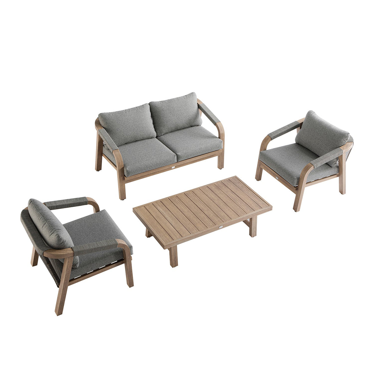 Manresa Rope 5-Seater Sofa Set, Natural and Grey — view 4