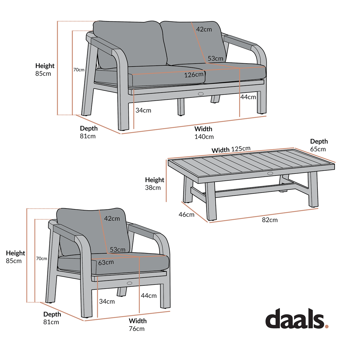Manresa Rope 5-Seater Sofa Set, Natural and Grey — view 3