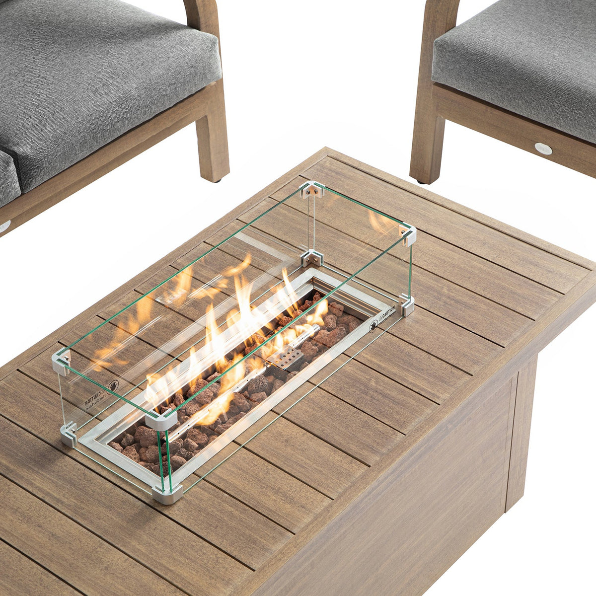 Manresa Rope 5-Seater Firepit Sofa Set, Natural and Grey — view 7