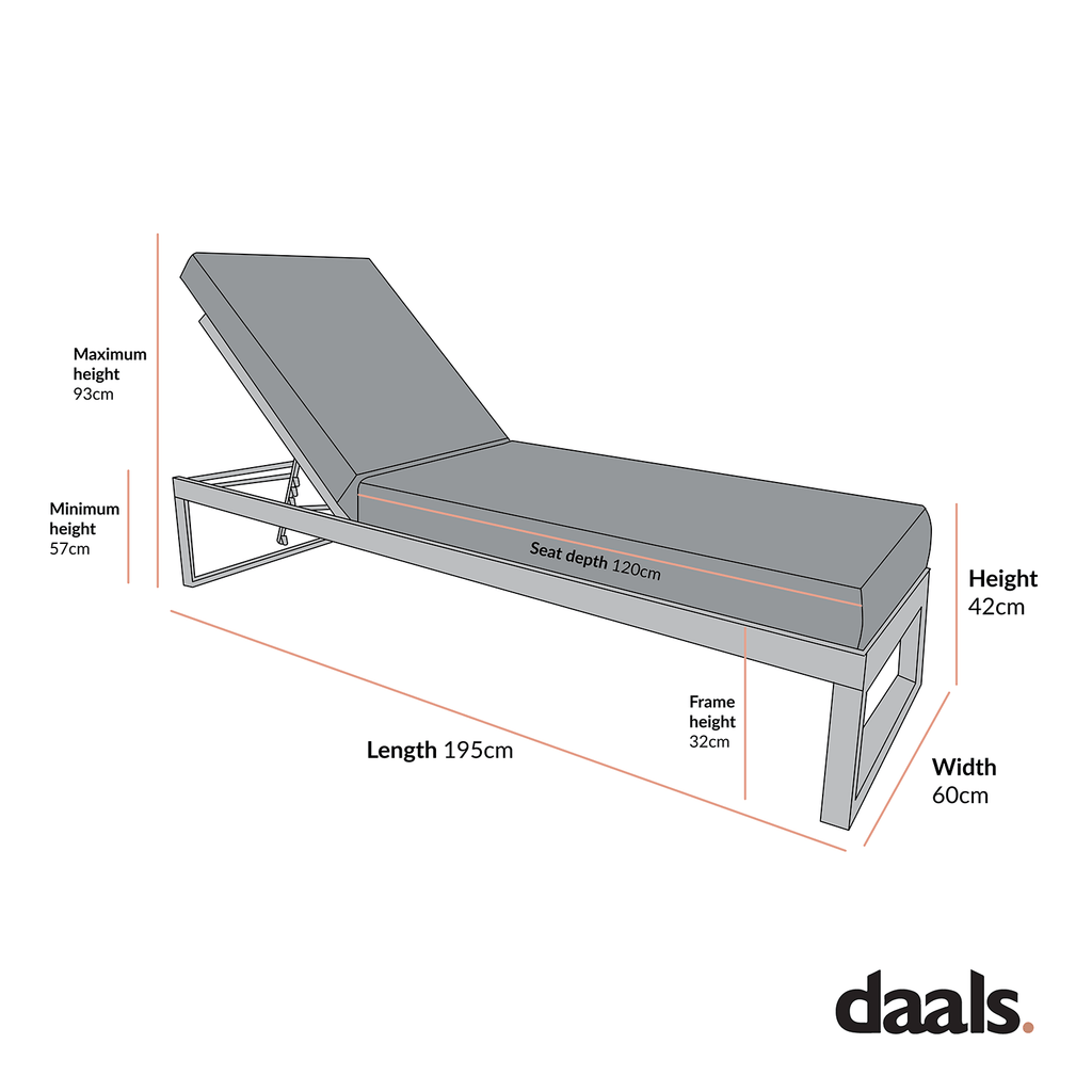 Albany Aluminium Sun Lounger, White — view 4