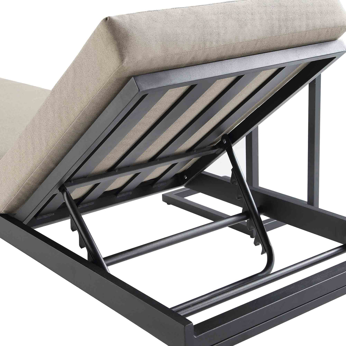 Albany Aluminium Sun Lounger, Taupe — view 9
