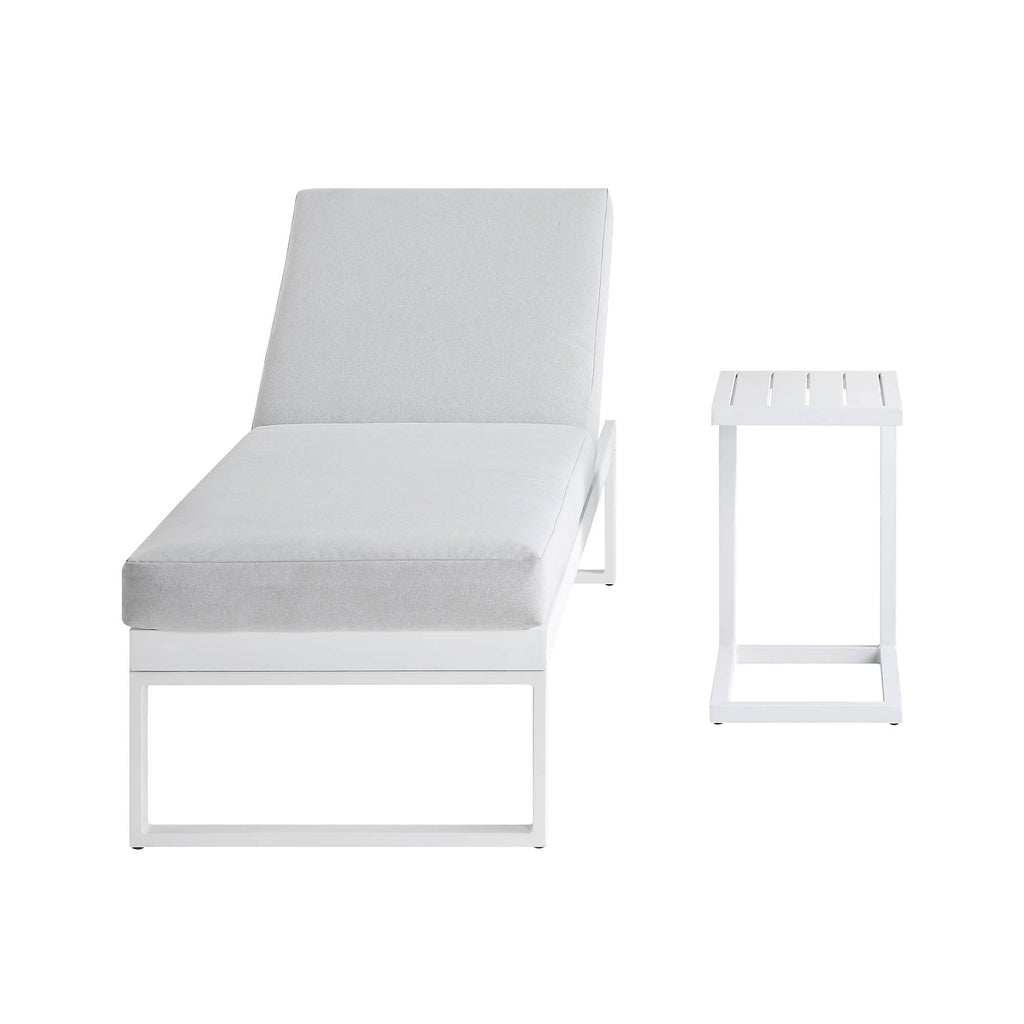 Albany Aluminium Sun Lounger, White — view 7