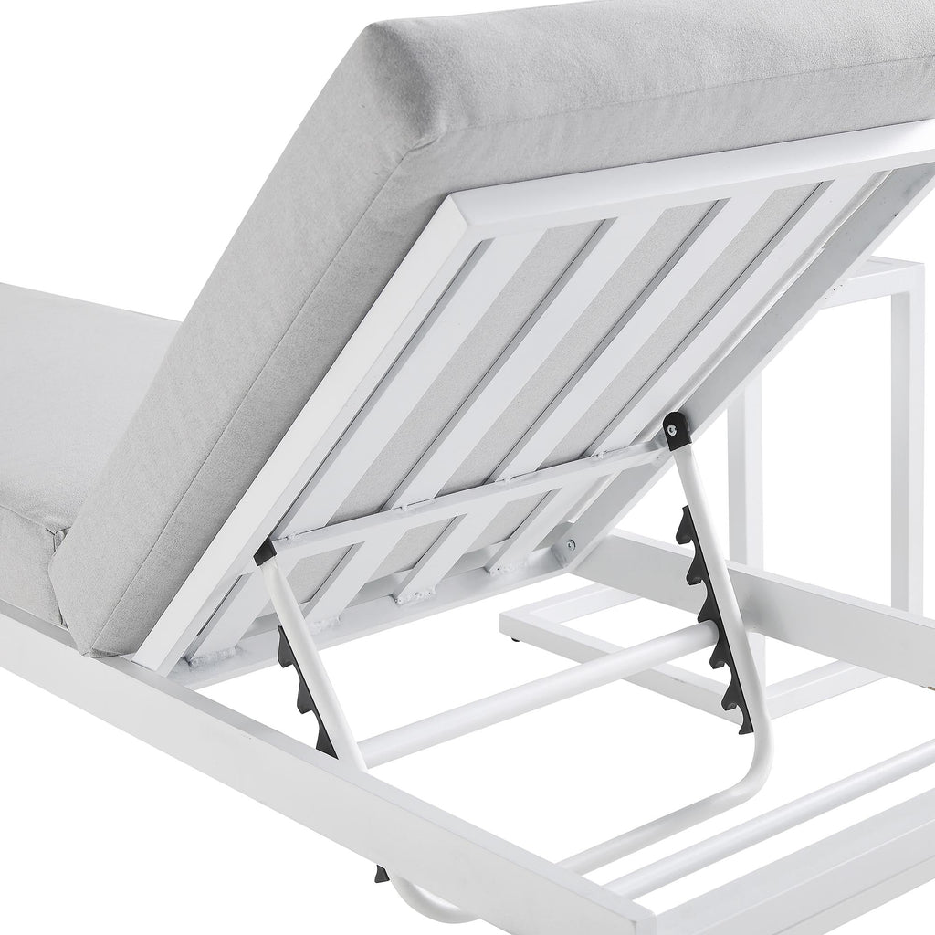 Albany Aluminium Sun Lounger, White — view 9