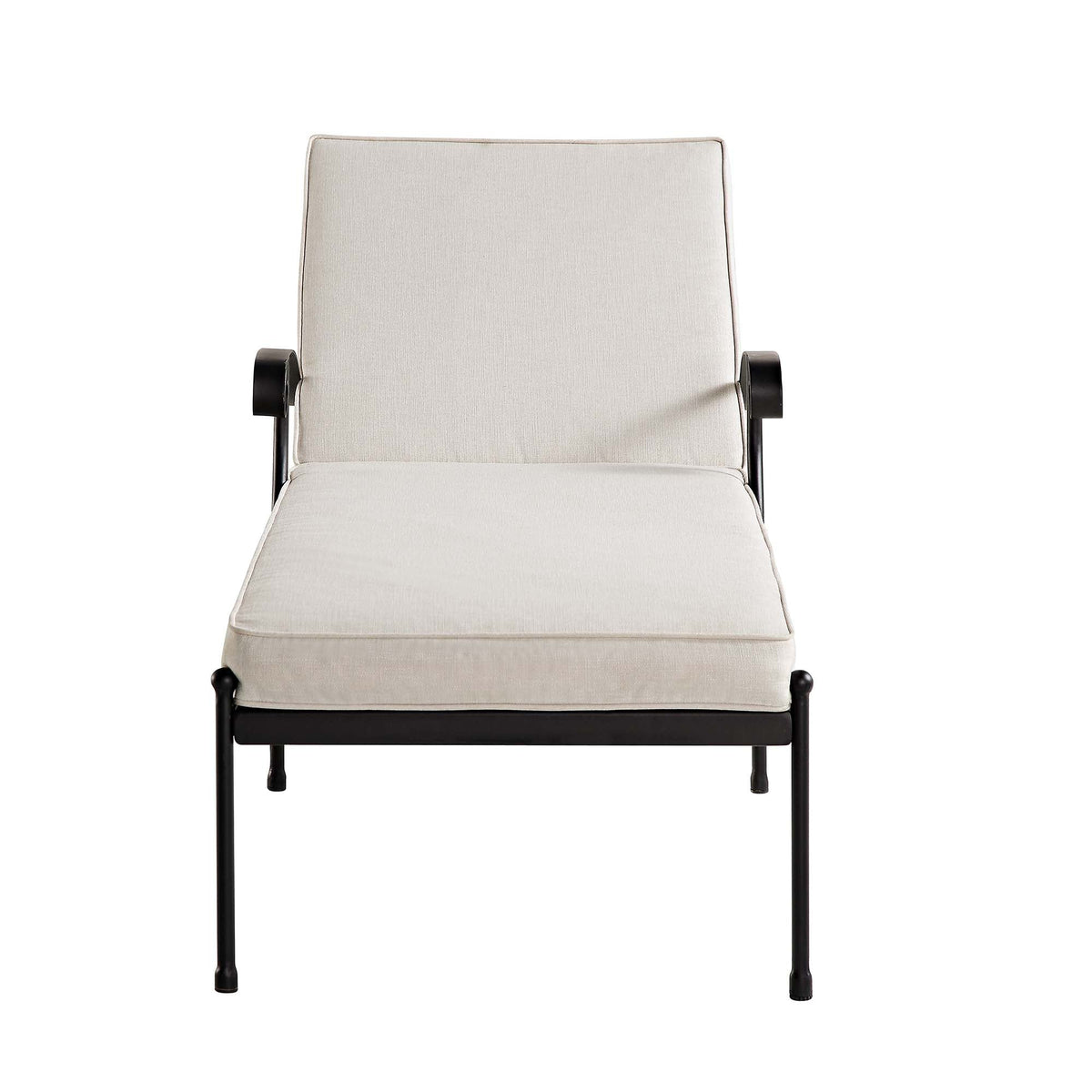 Haymes Metal Sun Lounger with Wheels, Beige — view 8