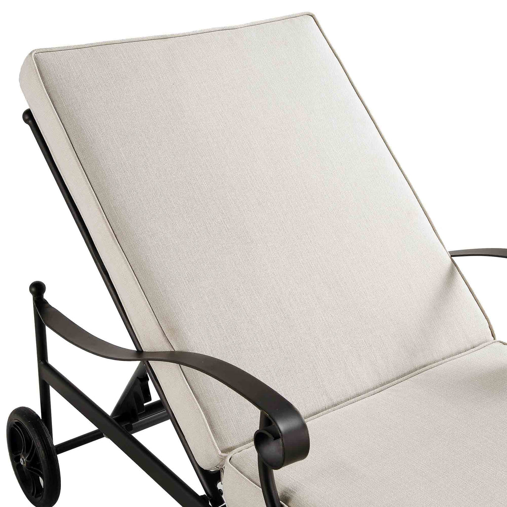Haymes Metal Sun Lounger with Wheels, Beige — view 10