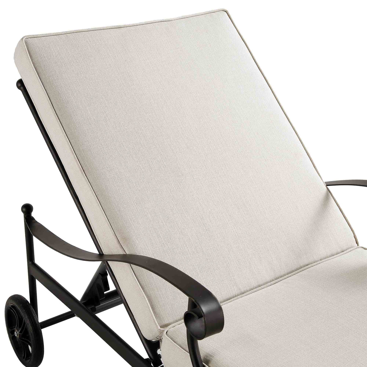 Haymes Metal Sun Lounger with Wheels, Beige — view 10