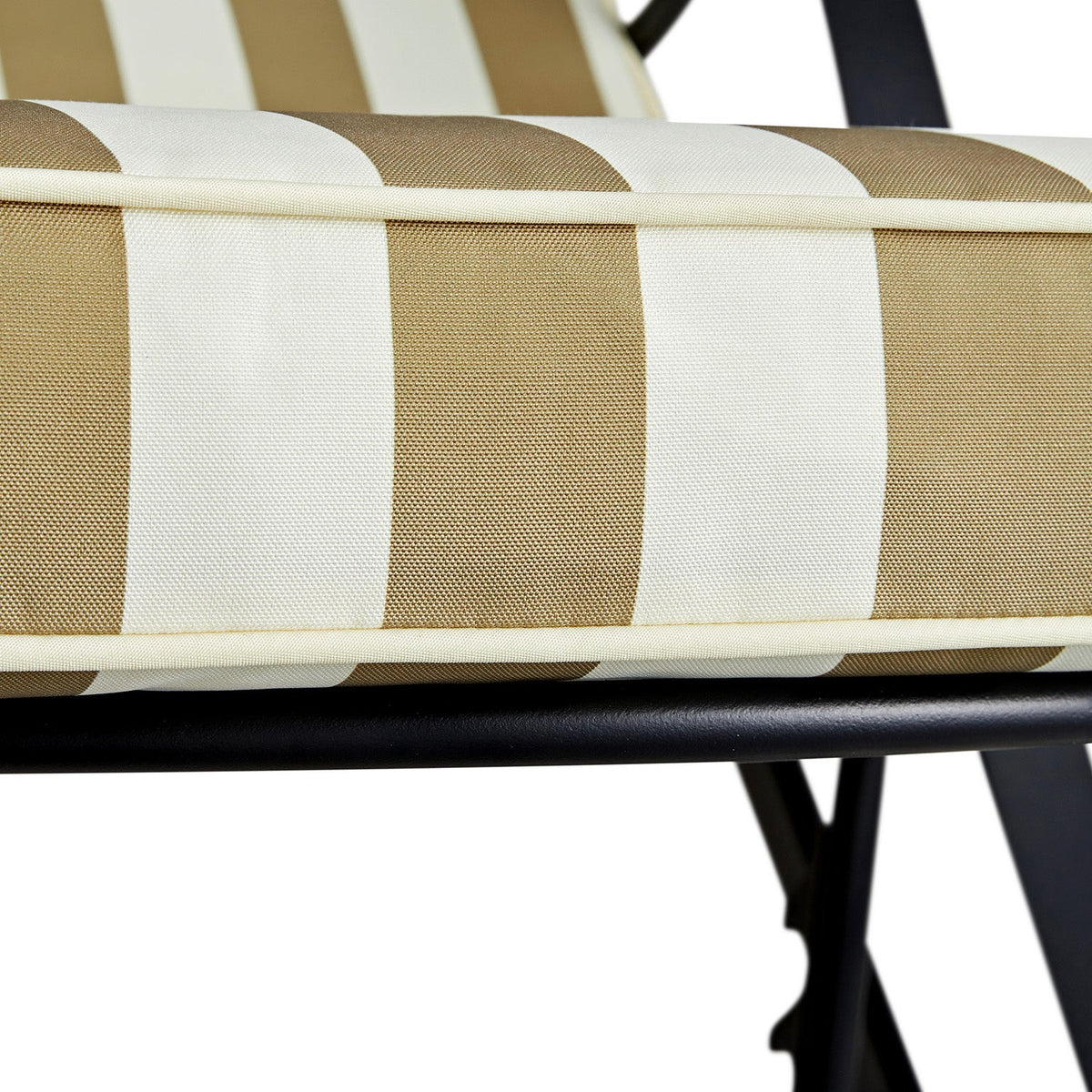 Haymes Metal Sun Lounger with Wheels, Khaki Stripe — view 8