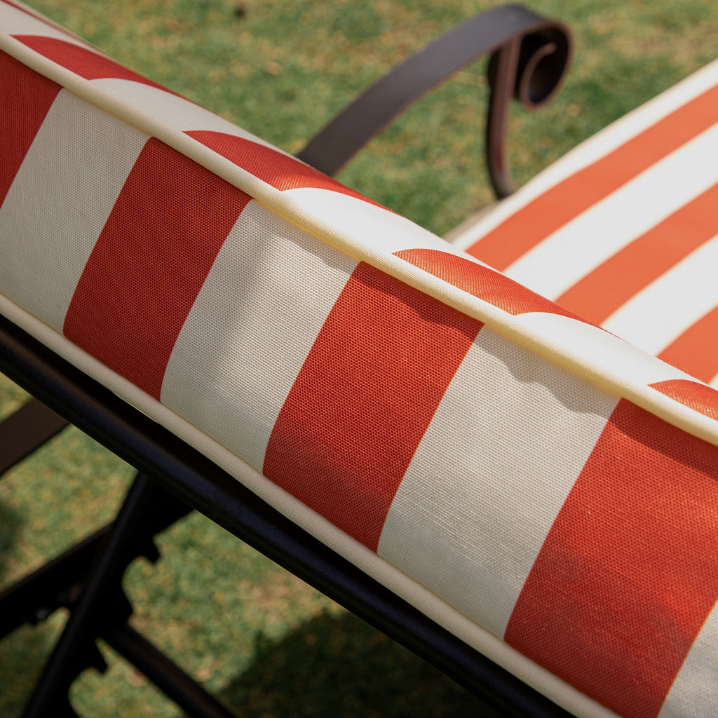 Haymes Metal Sun Lounger with Wheels, Scarlet Stripe — view 10
