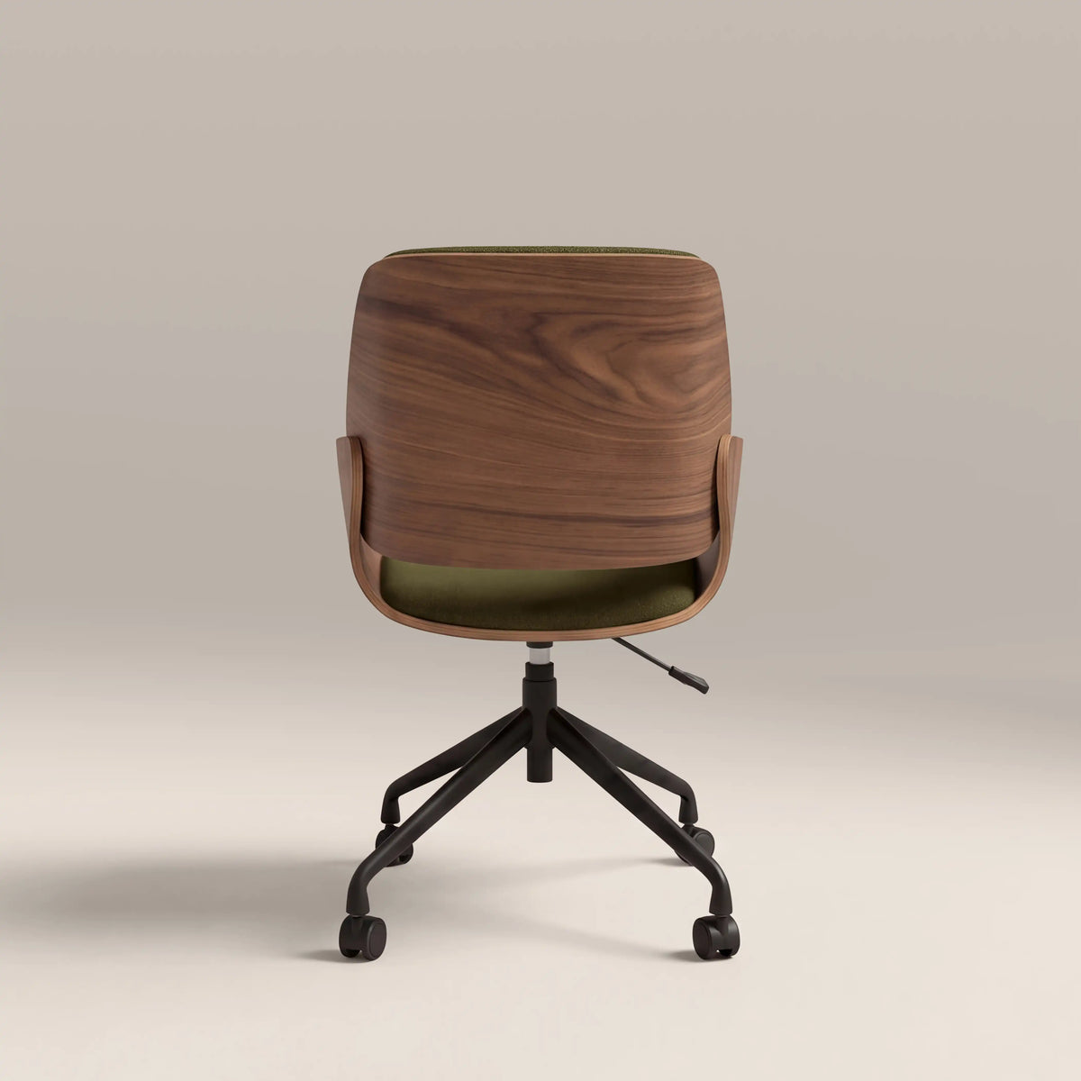 Franklin Office Chair | Moss Green Sustainable Mohair Velvet & Walnut — view 5
