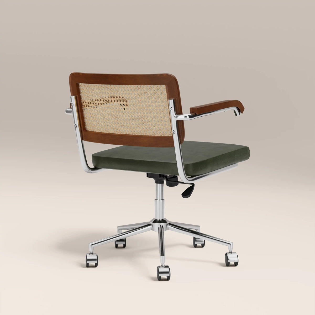 Kenton Office Chair | Vintage Green Faux Leather & Chrome — view 5