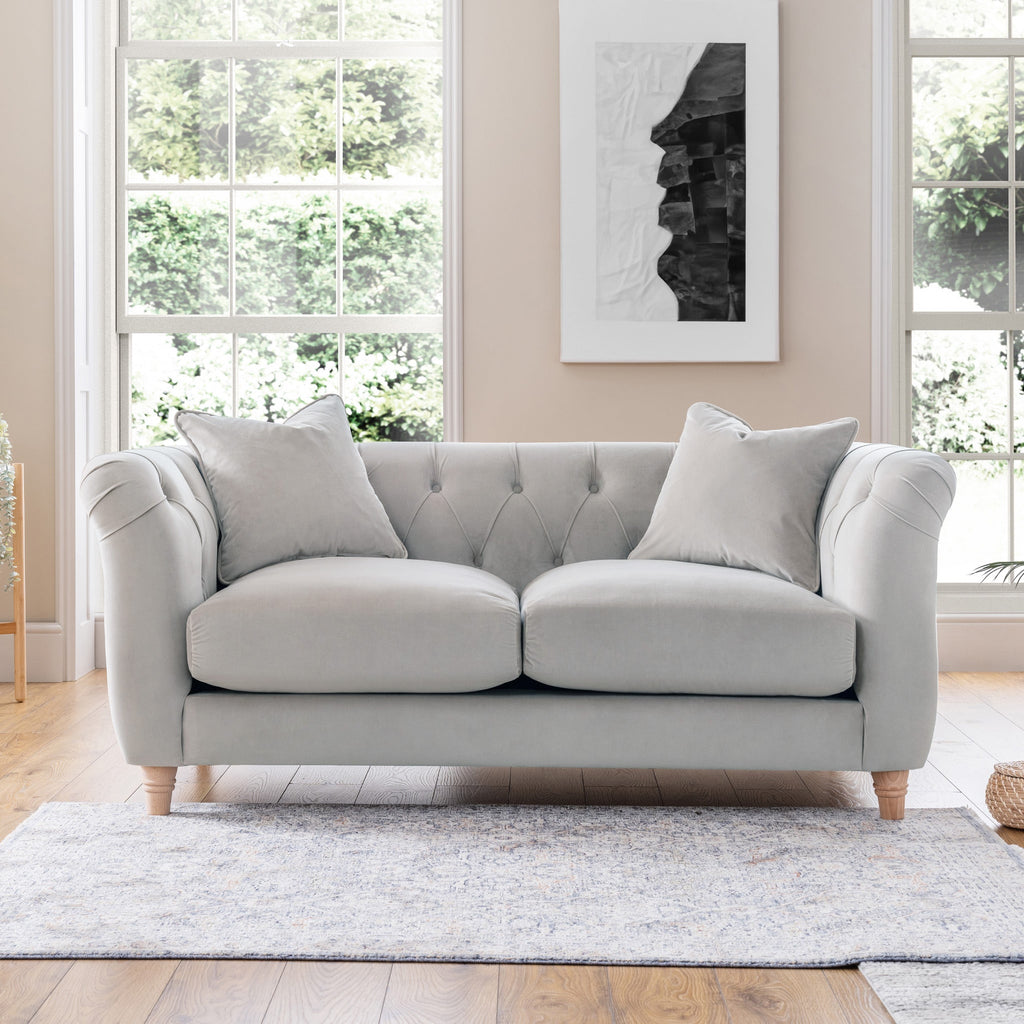 Clarence Velvet Chesterfield 2 Seater Sofa — view 3