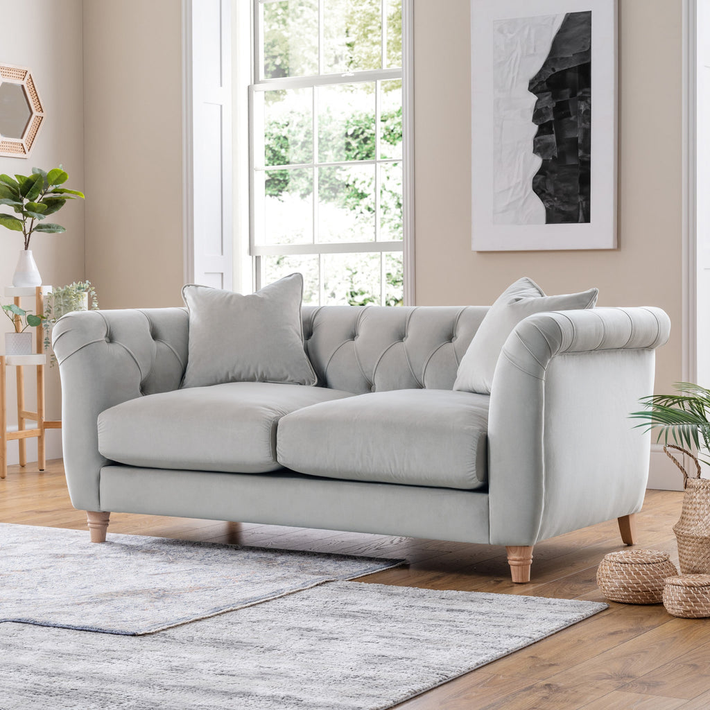 Clarence Velvet Chesterfield 2 Seater Sofa — view 2