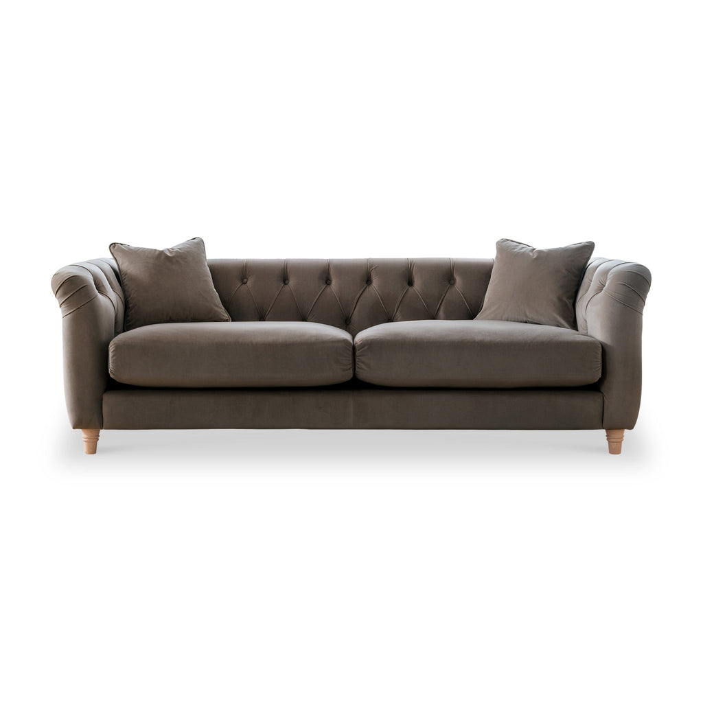 Clarence Velvet Chesterfield 3 Seater Sofa — view 7