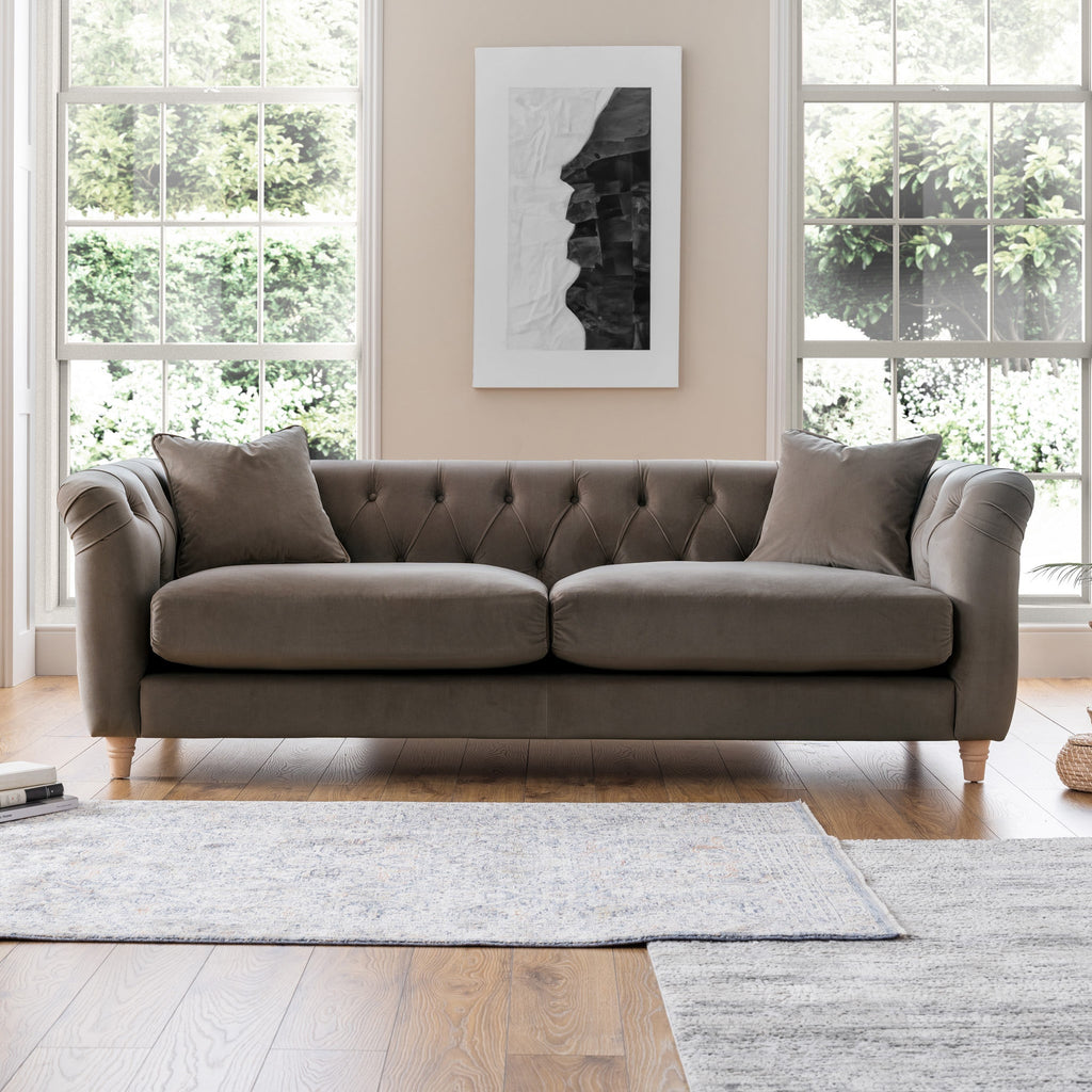 Clarence Velvet Chesterfield 3 Seater Sofa — view 9