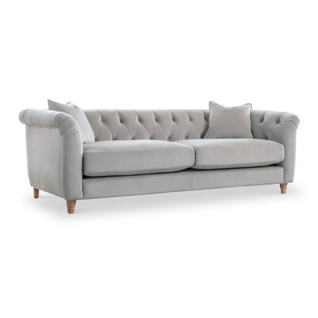 Clarence Velvet Chesterfield 3 Seater Sofa — view 5