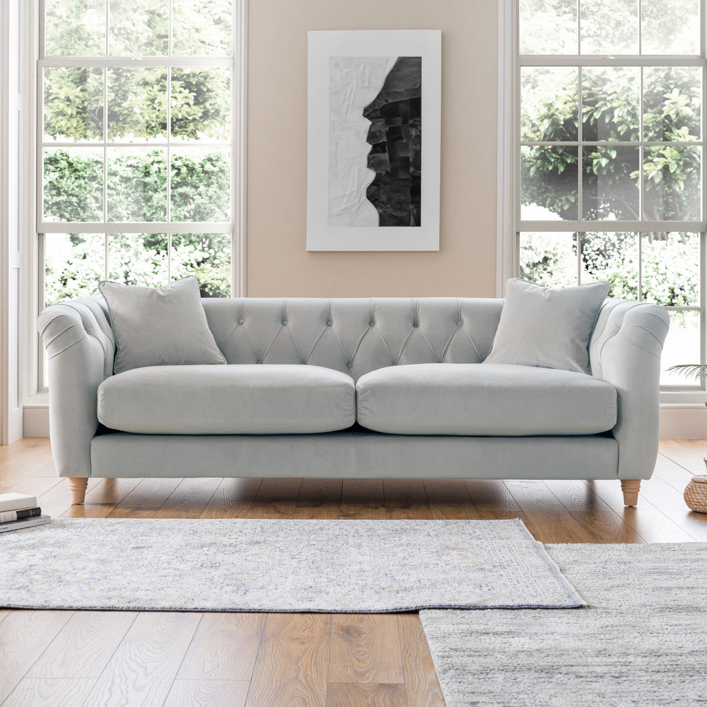 Clarence Velvet Chesterfield 3 Seater Sofa — view 3