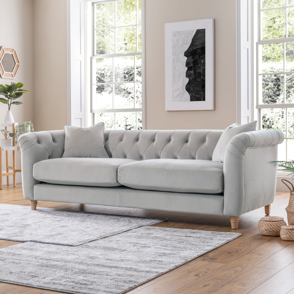 Clarence Velvet Chesterfield 3 Seater Sofa — view 2