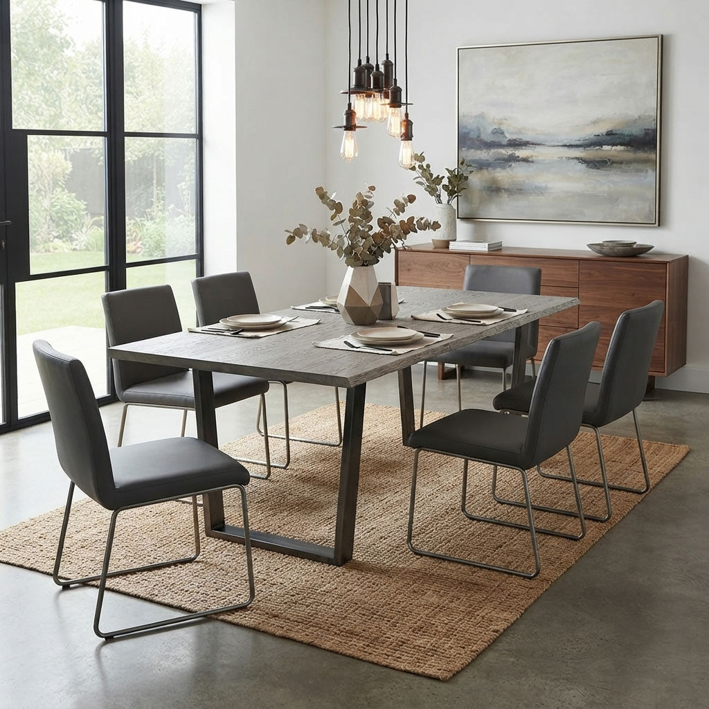 Soho Large Grey Dining Table 200cm — view 2
