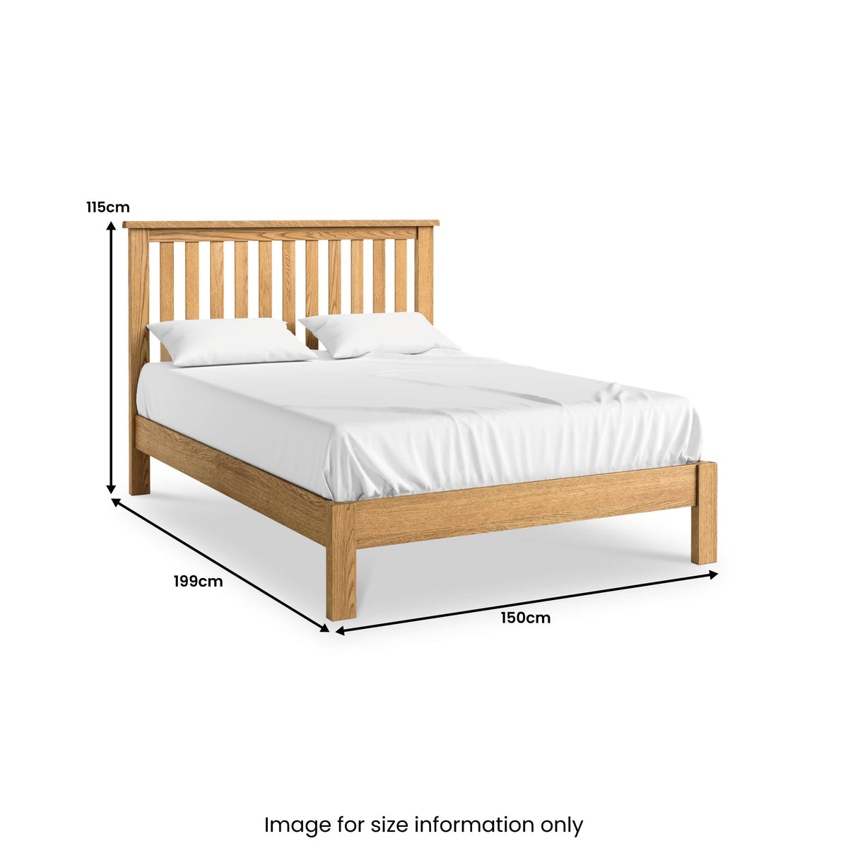 Lanner Oak Low Foot End Bed Frame — view 8